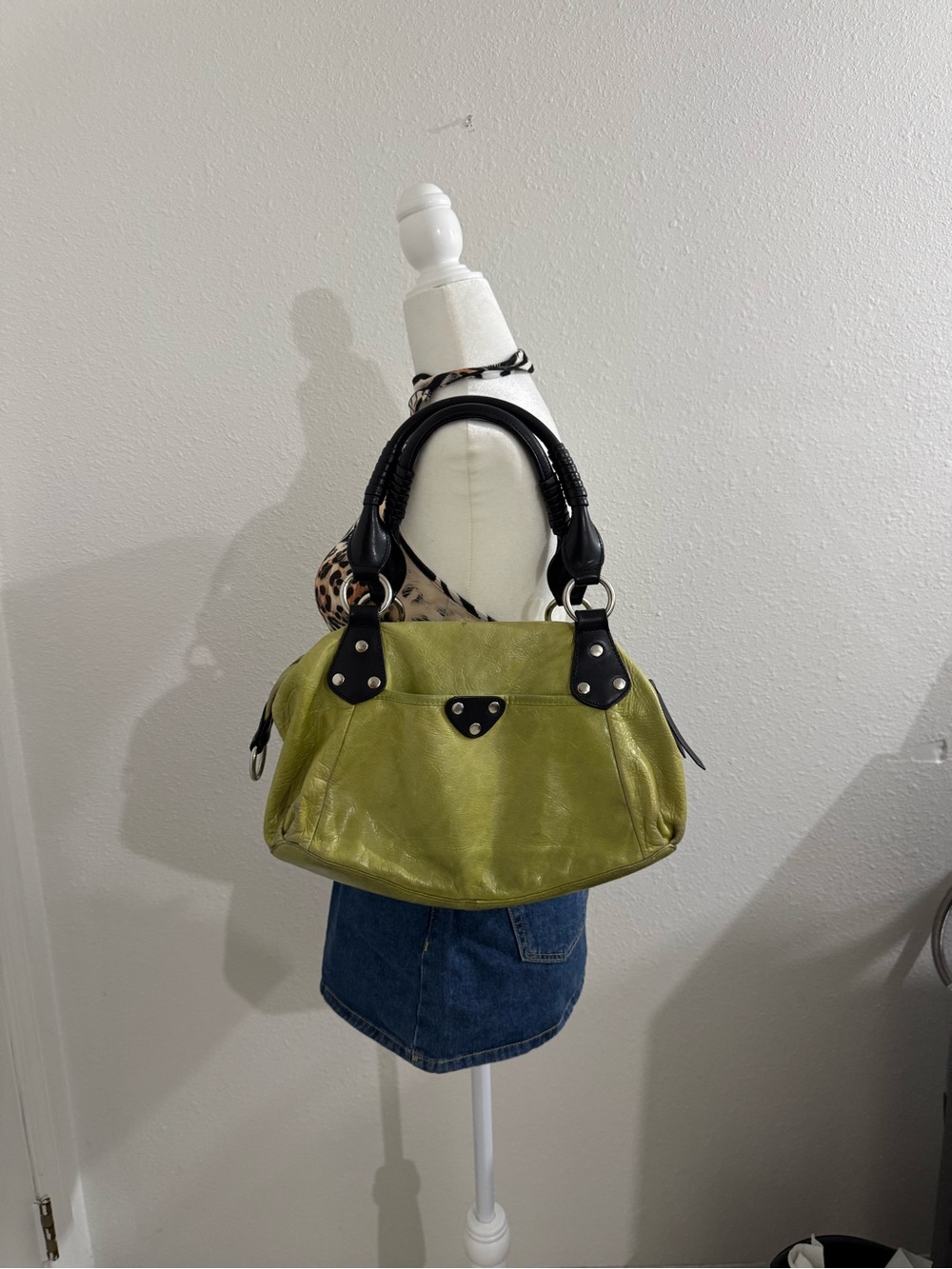 Green leather Ellington shoulder bag